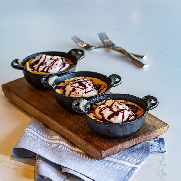 Mini Cast Iron Serving Bowl, Thick Walls, Heat Treated Finish