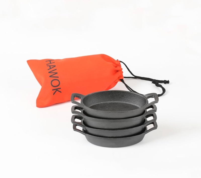Mini Oval Serving Dishes, Matte Charcoal, Dual Handles, Storage Bag