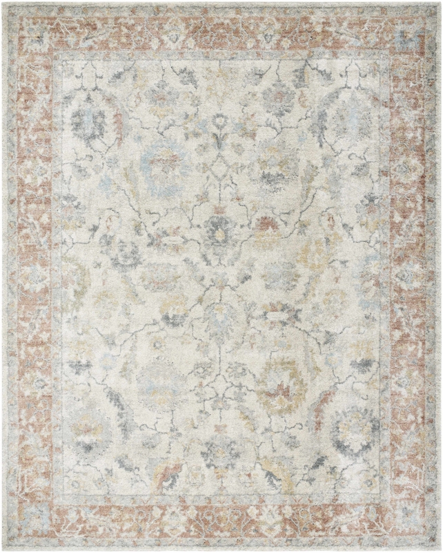 Minimalist Beige Area Rug with High-Low Grid Pattern Texture