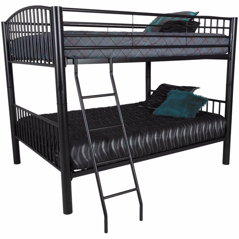 Minimalist Full Over Full Black Metal Bunk Bed Frame