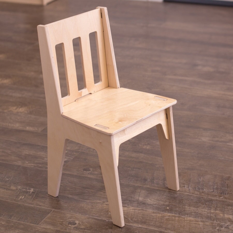 Minimalist Kids Table and Chair Set with Slotted Wood Construction