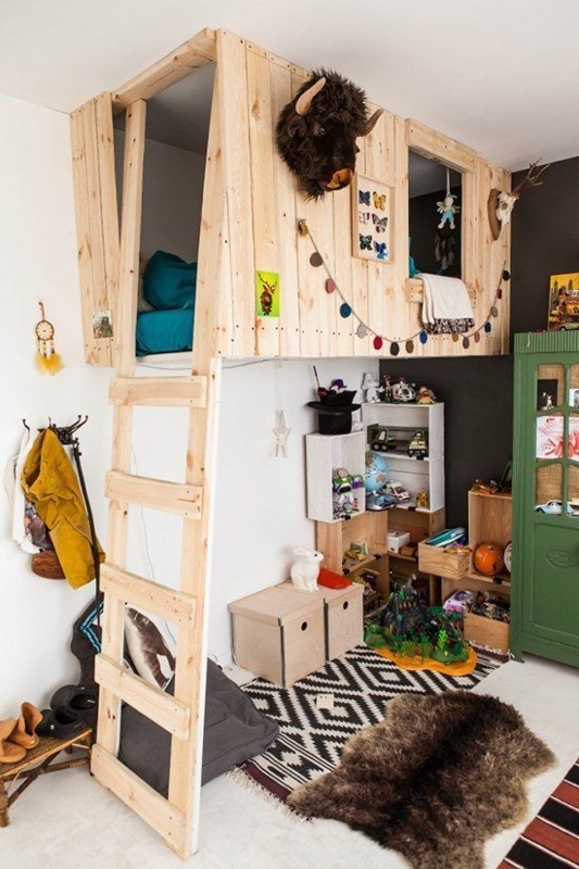 Minimalist Loft Bed with Staircase Storage, Under Bed Workstation, White