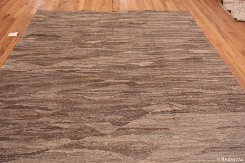 Modern Abstract Tribal Kilim Area Rug in Earth-Toned Palette