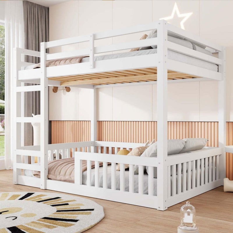 Modern Farmhouse Bunk Bed Full Over Full Slatted