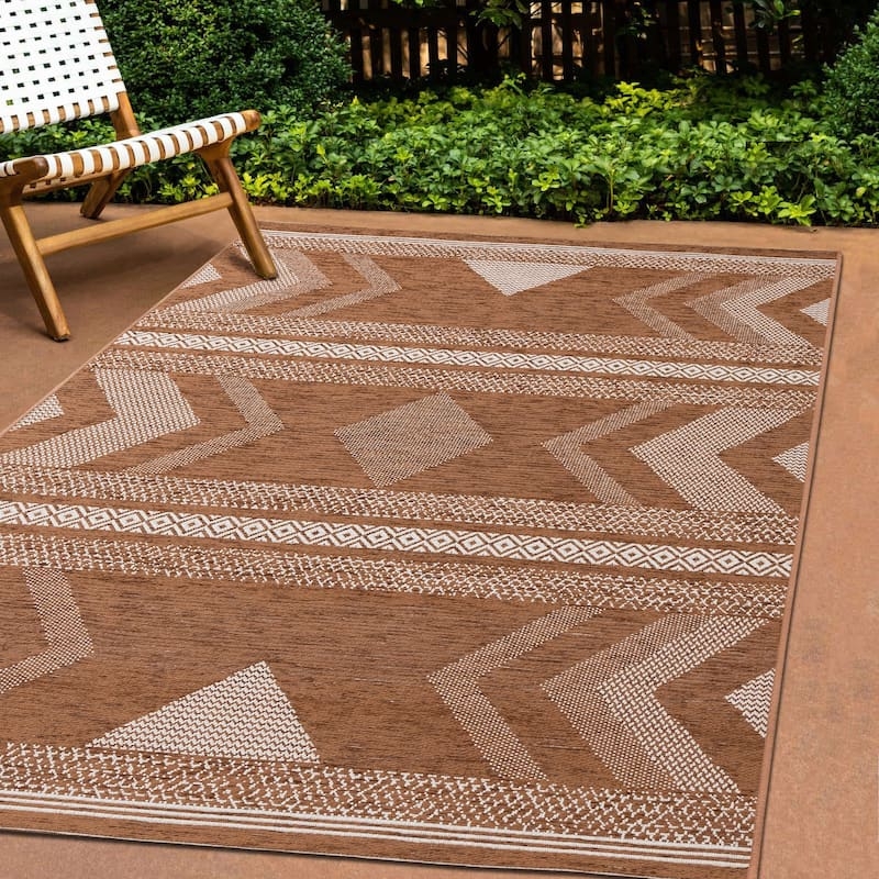 Modern Geometric Area Rug Trellis Pattern Indoor Outdoor Use