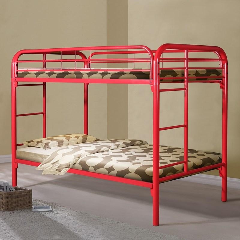Modern Industrial Metal Bunk Bed With Glossy Finish