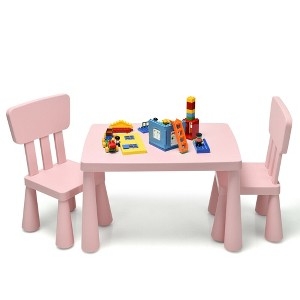 Modern Pink Toddler Activity Table Round Top Flared Legs