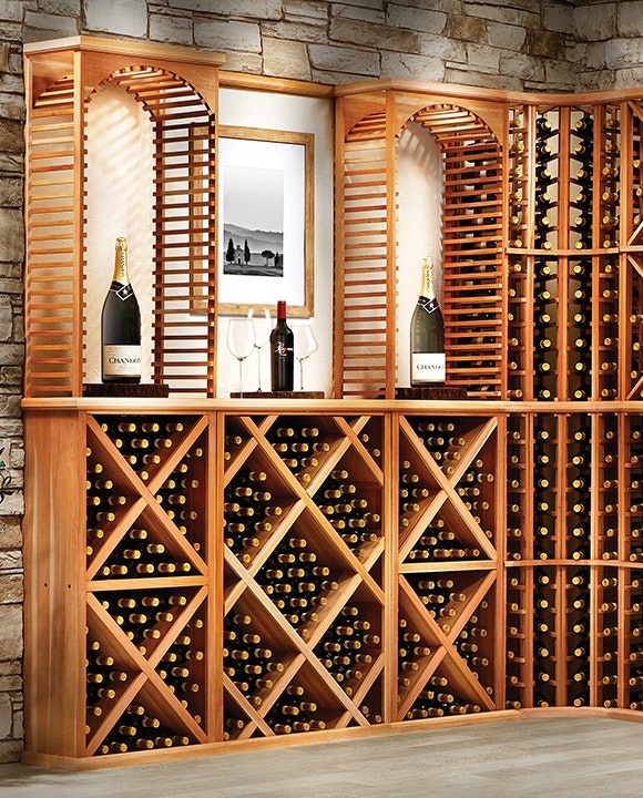 Modular Wine Rack System Floor to Ceiling Bulk Diamond Bins
