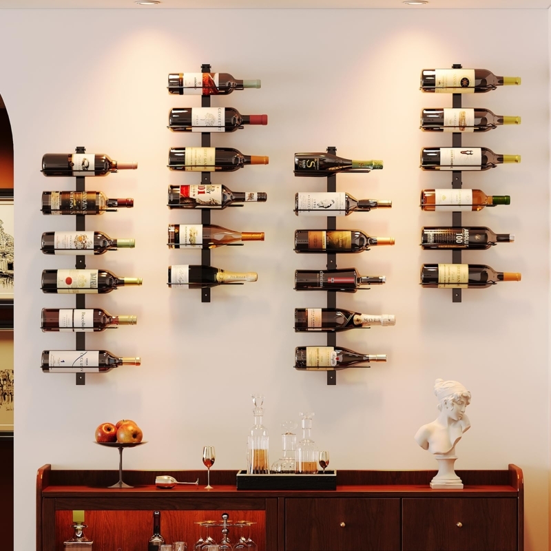 Modular Wine Rack Wire Construction Wall Mounted Detachable Storage