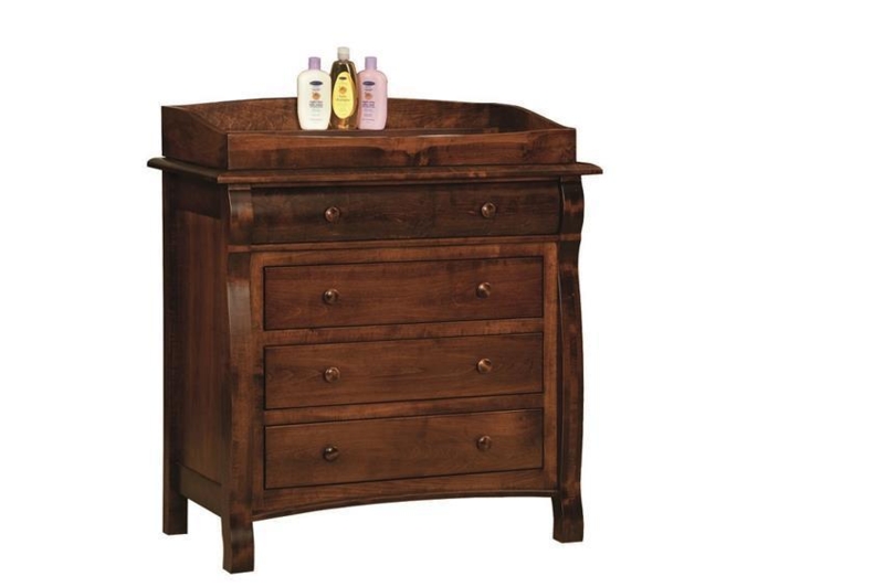 Natural Wood Baby Changing Table with Craftsman Style Lines