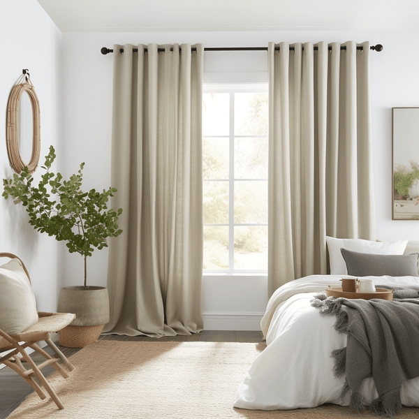 Navy Blue Linen Blackout Drapes for Modern Moody Bedroom Styles