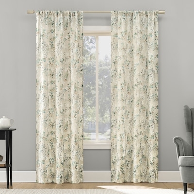 Navy Woven Grommet Curtains with Metallic Finishes
