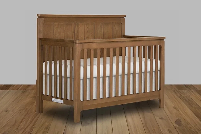 Organic Modern Nursery Crib with Angled Tapered Legs