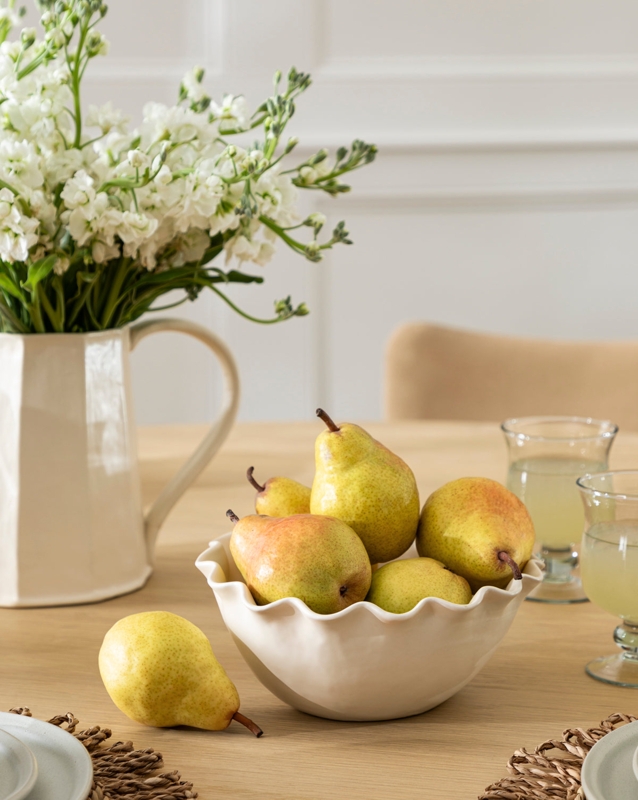 Organic Serving Bowls with Contrasting Interior and Matte Finish