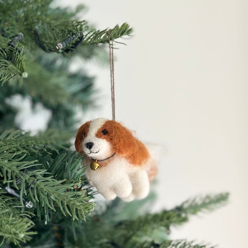 Ornament Needle Felted Wool Like Spaniel Themed Artisanal Style