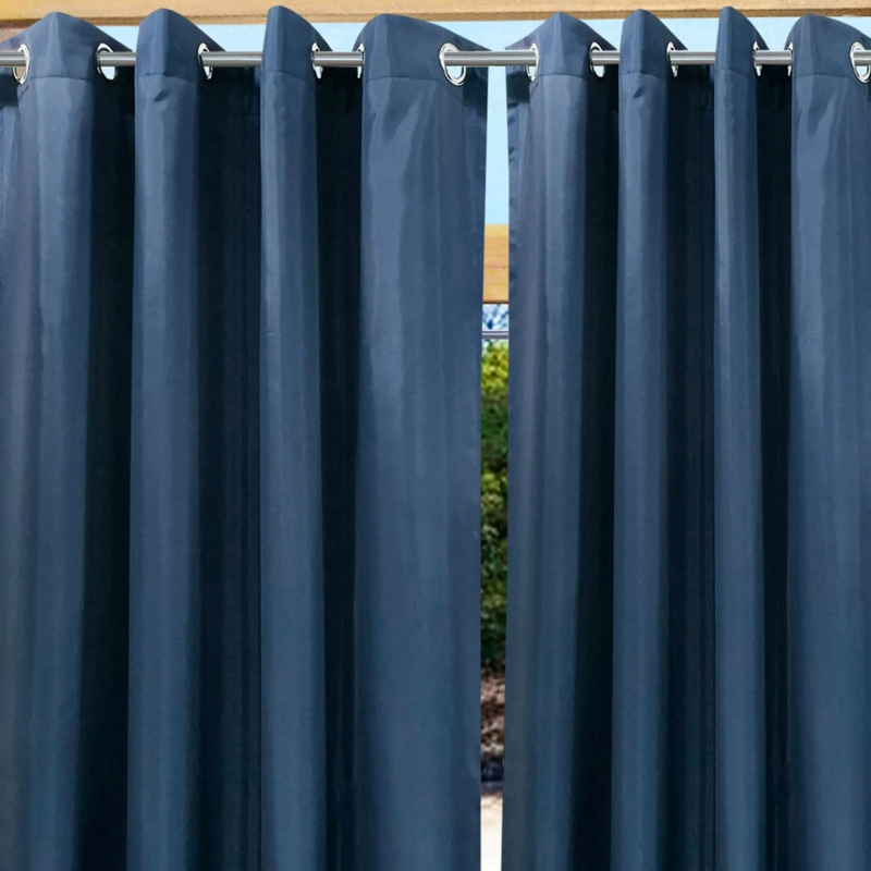 Outdoor Curtains Aqua Blue Semi Sheer Grommet Water Repellent