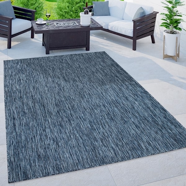 Outdoor Rug Variegated Weave Waterproof Tan Flatweave Patio