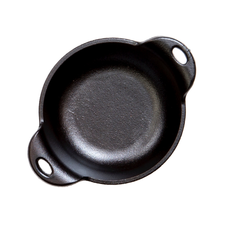 Oven to Table Serving Dish, Mini Cast Iron, Side Handles, Shallow Depth