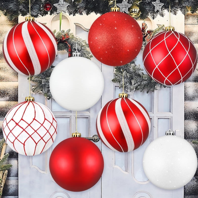 Oversized Christmas Ornament with Crimson Satin Finish and Glitter Snowflake