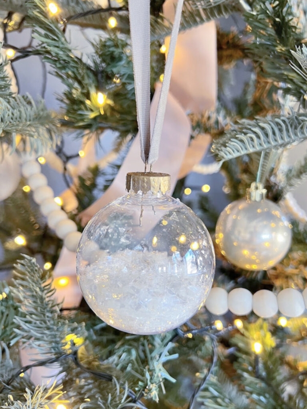 Painted Glass Ornaments Ball with Pearl Embellishments Elegant Decor