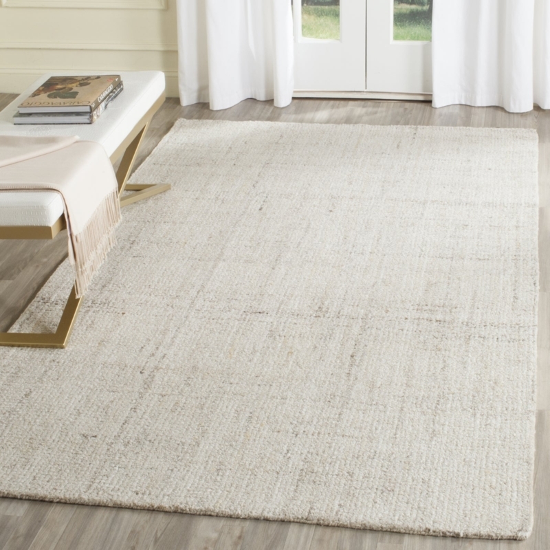 Painterly Abstract Area Rug Ivory Beige Modern Living Room Styling