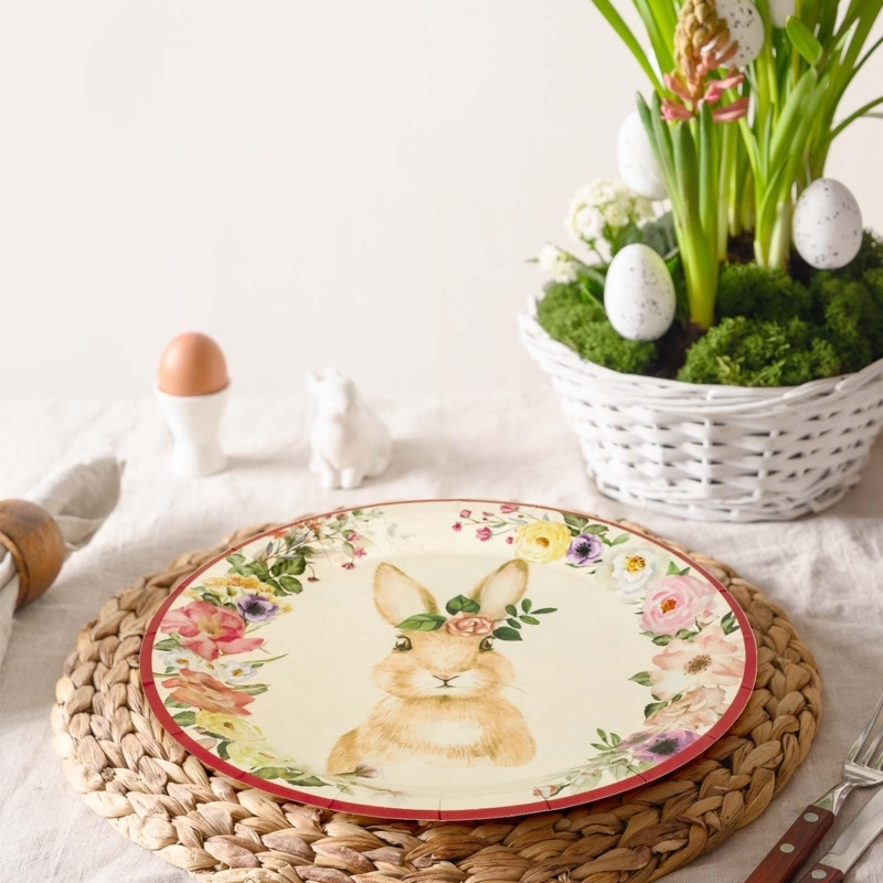Paper Plate Vintage Illustration Pastel for Cottagecore Floral Dining