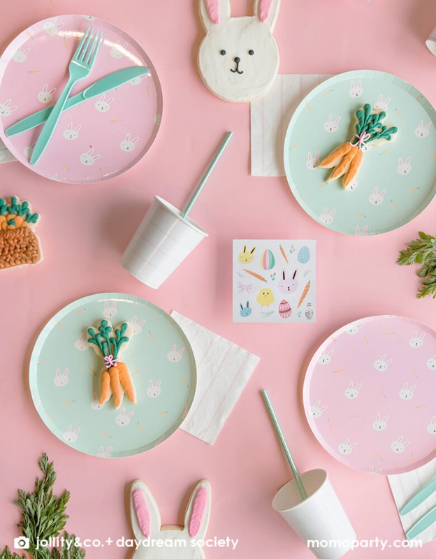 Paper Plates with Easter Illustrations for Colorful Holiday Tableware