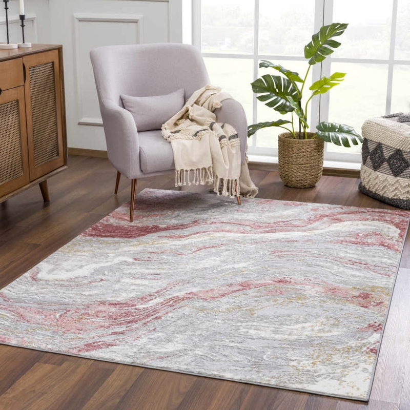 Pastel Marble Pattern Area Rug Contemporary Glam Decor