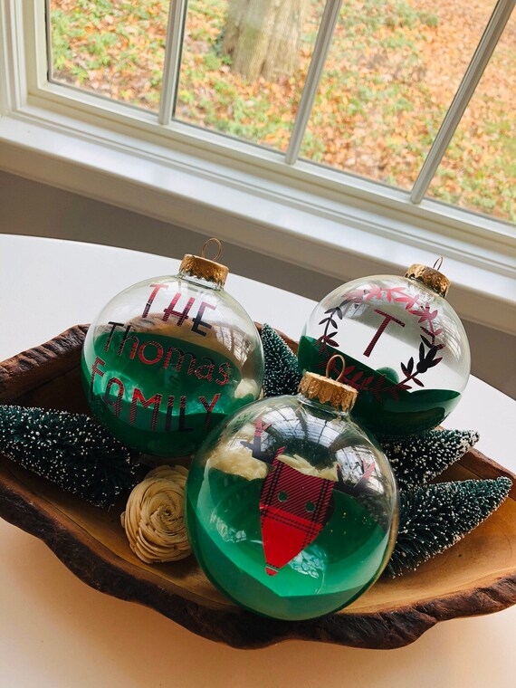 Personalized Glass Ornaments Large Scale Mercury Finish Festive Decor