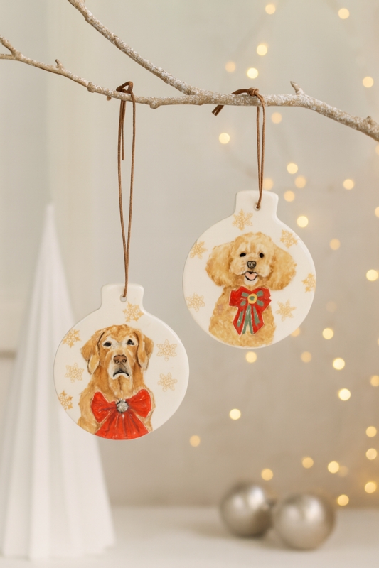 Pet Ornament Hand Sculpted Form Ceramic Matte Finish Folk Art Style