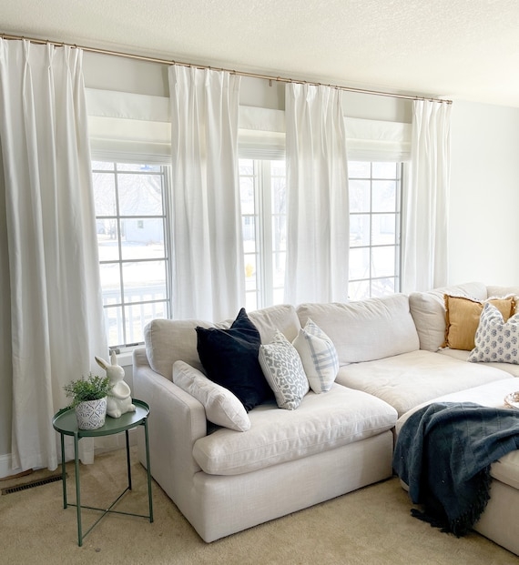 Pinch Pleat Curtains Slubby Linen Texture Drapes