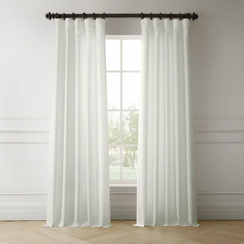 Pinch Pleat Curtains with Black Ring Hardware & Slub