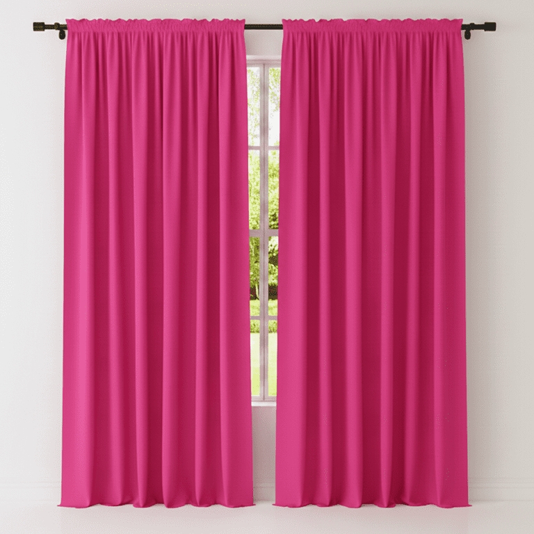 Polyester Backdrop Curtains in Fuchsia, Vibrant Event Photography Background