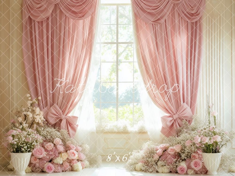 Printed Curtain Design Photography Backdrop 3d Perspective Microfiber Floral