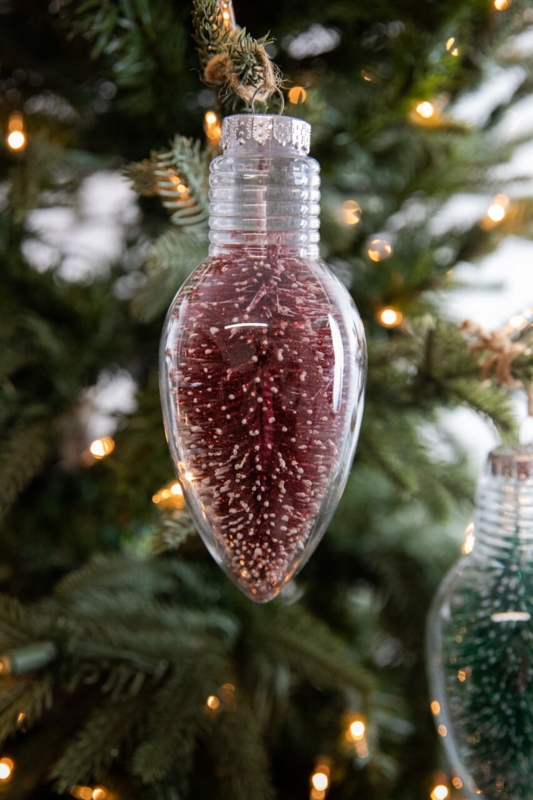 Retro Light Bulb Holiday Ornament with Screw Base Cap Styling