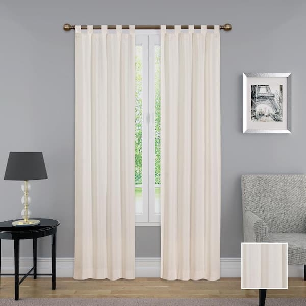 Rod Pocket Curtains Natural Beige Woven Texture Floor Length Drapes (74 chars)
