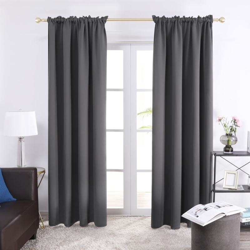 Rod Pocket Header Curtains Dusty Pink Linen Texture Floor Length