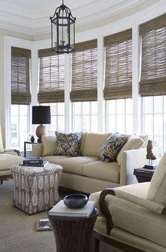 Roman Shade Aqua Floral Print Botanical Window Treatment
