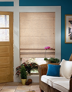 Roman Shade Classic Pleat Off White Linen Like Inside Mount