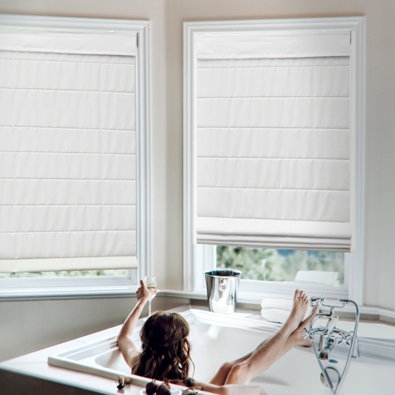 Roman Shade Crisp White Cordless Thermal Backing Fabric