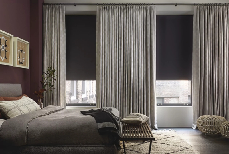 Roman Shade Flat Fold Style Light Gray Custom Inside Mount Roman Shades