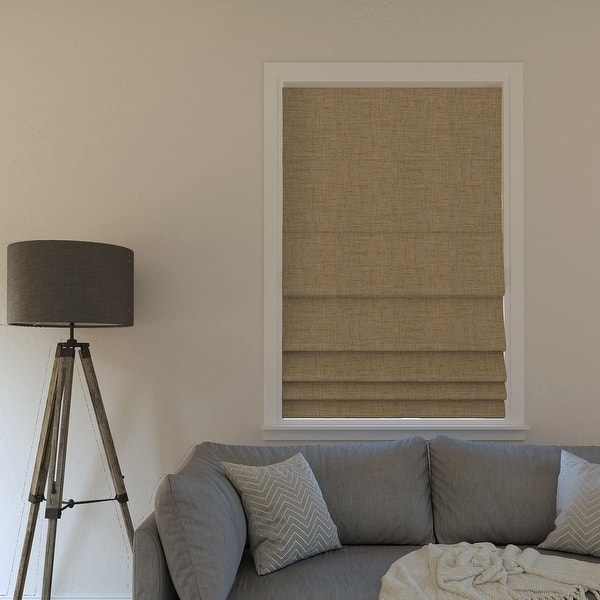 Roman Shade Sage Green Textured Blackout Cordless Horizontal Folds
