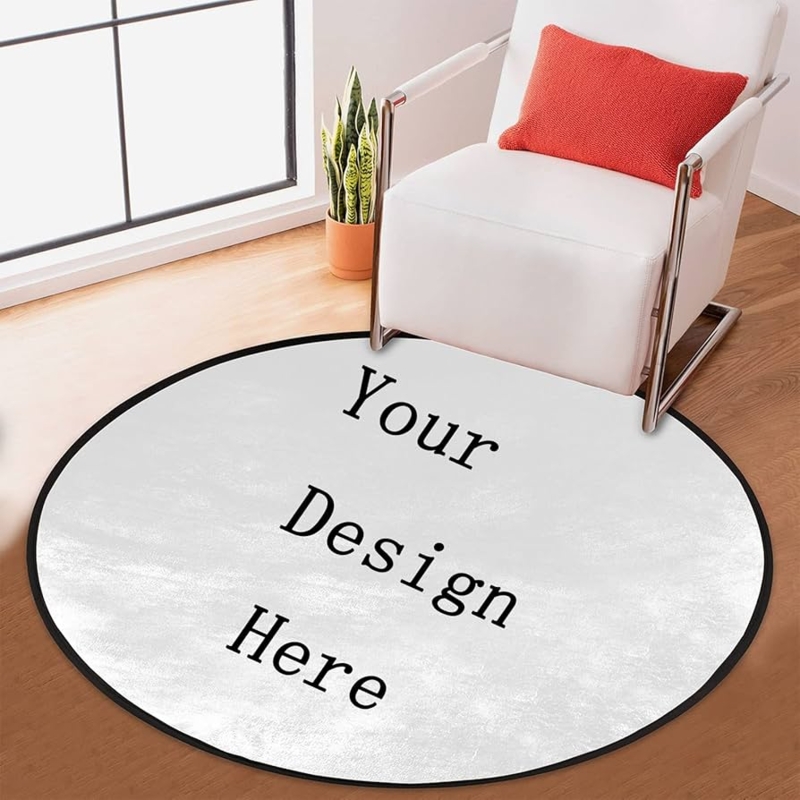 Round Area Rug Celestial Eye Motif Modern Bohemian Black Gold