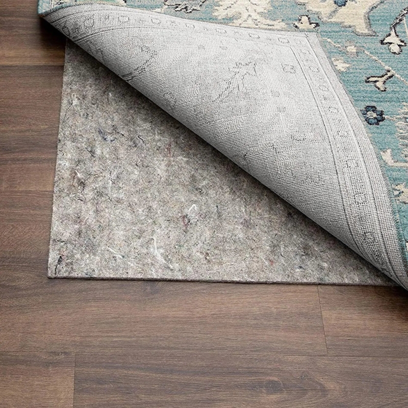 Rug Pad: Charcoal Floor Protector Mat with Bound Edges, Dual Surface