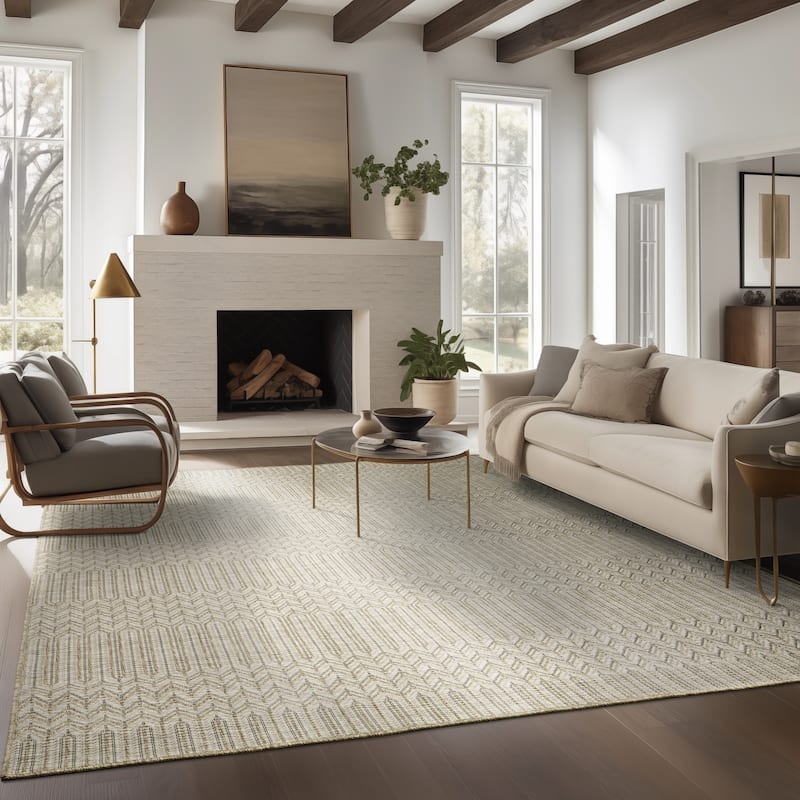 Runner Rug Geometric Abstract Pattern Low Pile Modern Hallway