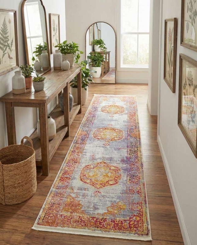 Runner Rug Multicolor Geometric Bohemian Kitchen Floor Styling