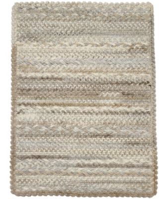 Runner Rug Olive Green Striped Braided Texture Coastal Farmhouse