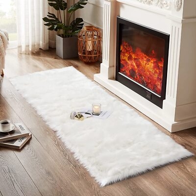 Runner Rug Plush Charcoal Grey High Pile Shag Modern Minimalist