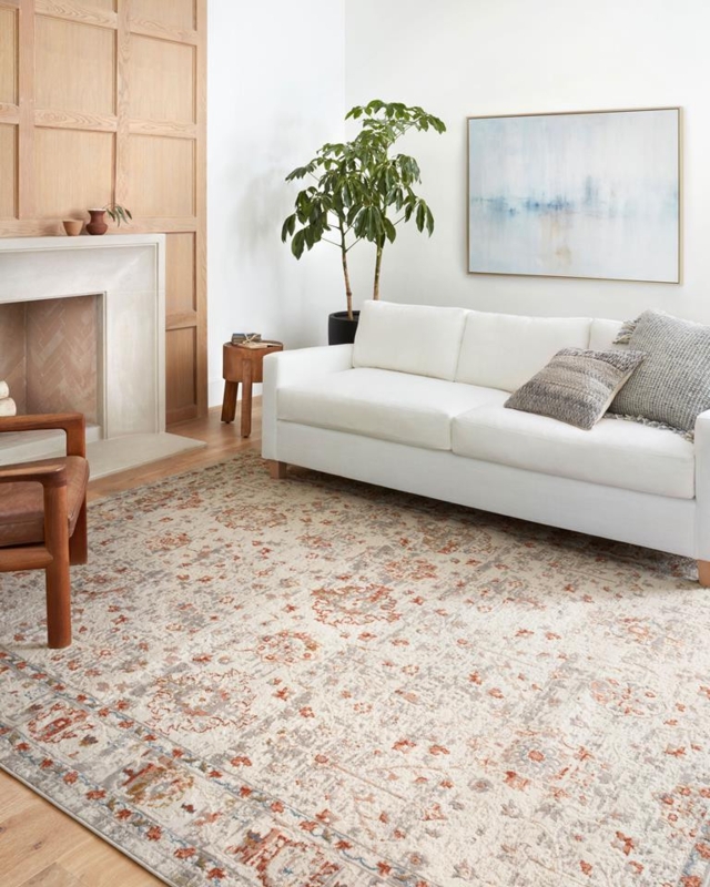 Runner Rug, Vintage Inspired Oriental Pattern with Weathered Finish