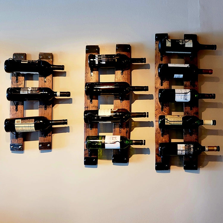 Rustic Barrel Stave Wine Rack Reclaimed Wood Vertical Stemware Holder
